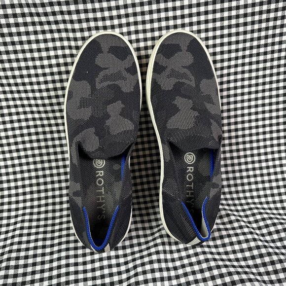 Rothy’s Gray Camo Slip On Sneakers Washable Flats Women's Size 7.5 - Picture 1 of 5